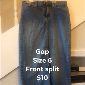 Gap ankle length blue jean skirt
